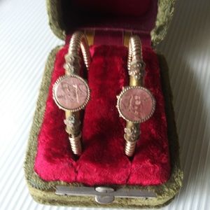 Set of two antique asian design bracelets